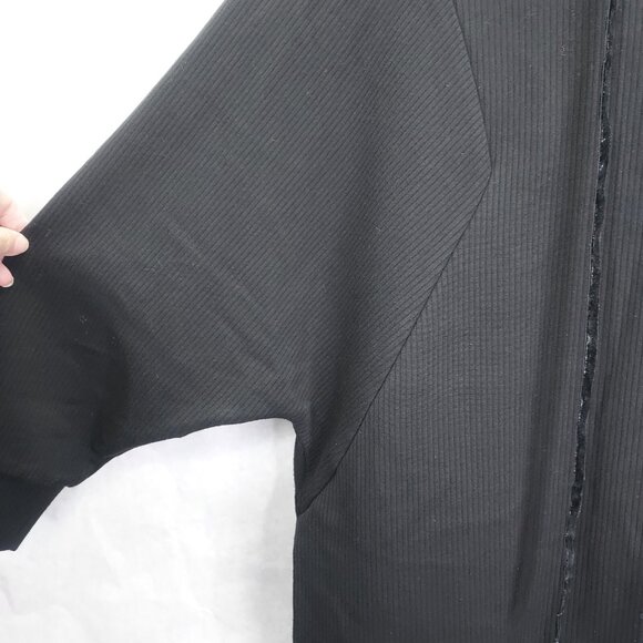 Zara Trafaluc Hooded Sweatshirt Womens XS Black Top White Cotton Shirt Underlay - Picture 3 of 14